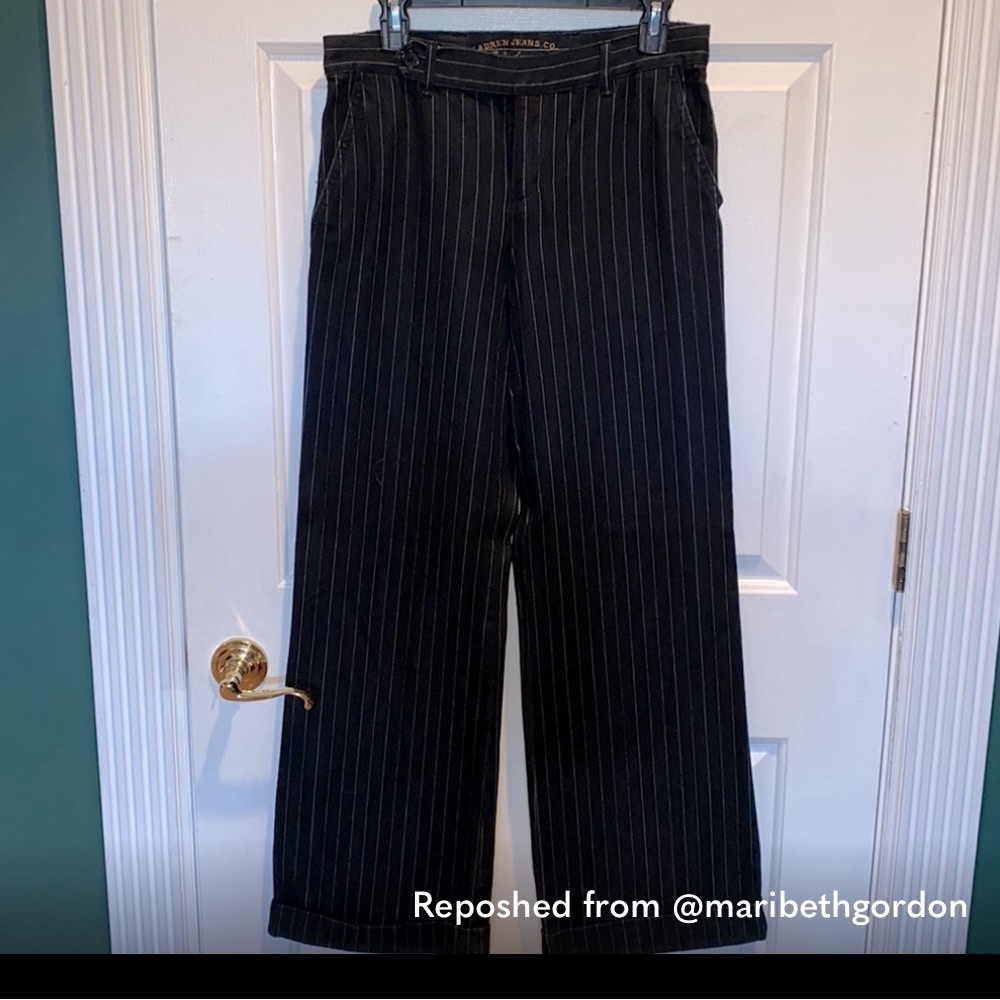 Black Pinstripe Flare Jeans